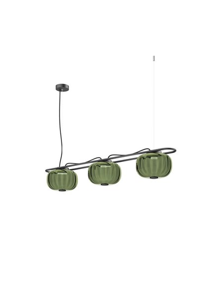 Plafonnier LED cristal KRISTA Ø240mm, avec 3 abat-jours 3x4W, très chaud 2700K, 363Lm