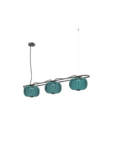 Lámpara de techo LED de cristal KRISTA Ø240mm, con 3 pantallas 3x4W, muy cálido 2700K, 363Lm 