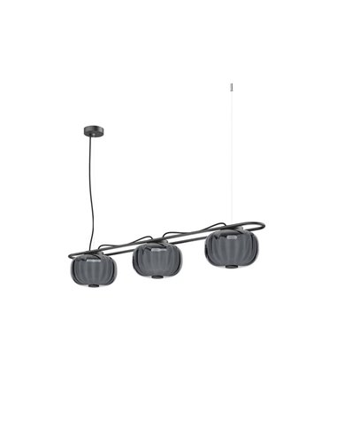 Lámpara de techo LED de cristal KRISTA Ø240mm, con 3 pantallas 3x4W, muy cálido 2700K, 363Lm 