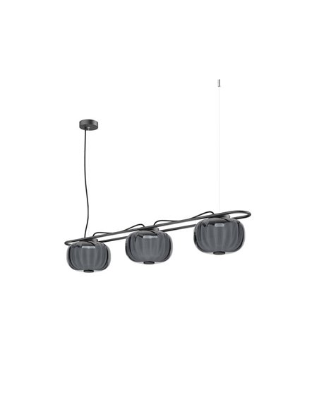 Lámpara de techo LED de cristal KRISTA Ø240mm, con 3 pantallas 3x4W, muy cálido 2700K, 363Lm 
