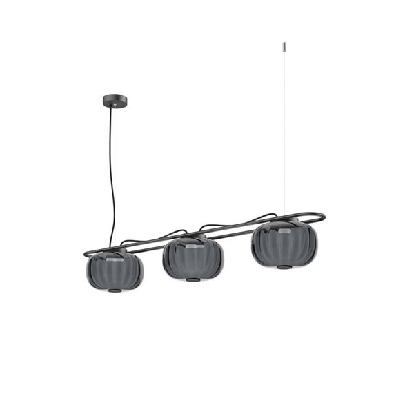 Luminária de teto em cristal LED KRISTA Ø240mm, com 3 abajures 3x4W, muito quente 2700K, 363Lm