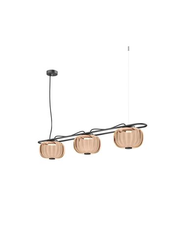 Lámpara de techo LED de cristal KRISTA Ø240mm, con 3 pantallas 3x4W, muy cálido 2700K, 363Lm 