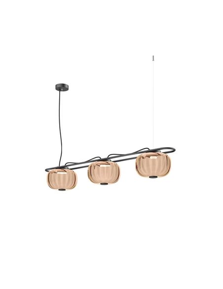 Luminária de teto em cristal LED KRISTA Ø240mm, com 3 abajures 3x4W, muito quente 2700K, 363Lm