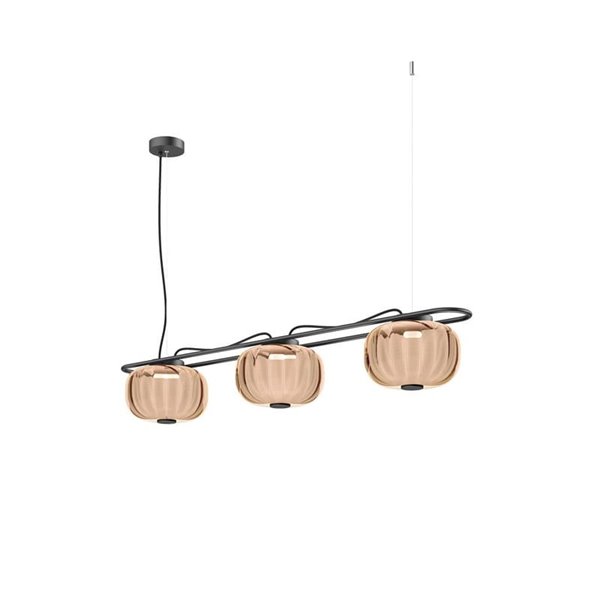 Lámpara de techo LED de cristal KRISTA Ø240mm, con 3 pantallas 3x4W, muy cálido 2700K, 363Lm 