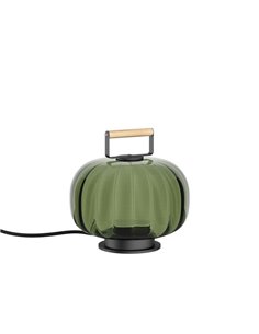 Candeeiro de mesa KRISTA LED, com pega de madeira, Ø240mm, 4W muito quente 2700K CTT, várias cores