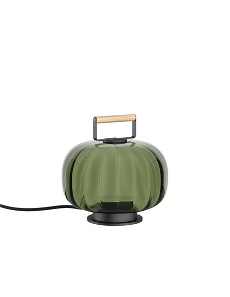 Lámpara de sobremesa LED KRISTA, con mango de madera, Ø240mm, 4W muy cálido 2700K CTT, varios colores






