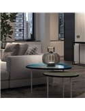 Candeeiro de mesa KRISTA LED, com pega de madeira, Ø240mm, 4W muito quente 2700K CTT, várias cores