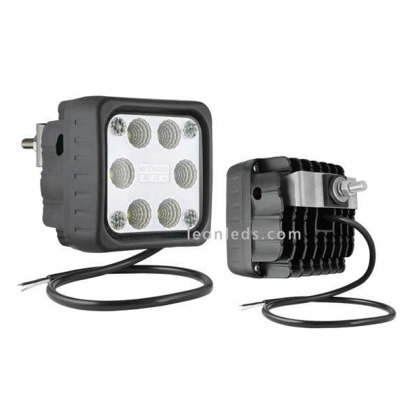 Phare de Travail LED Carré avec Support Arrière 12-24V au meilleur prix | Éclairage LeonLeds