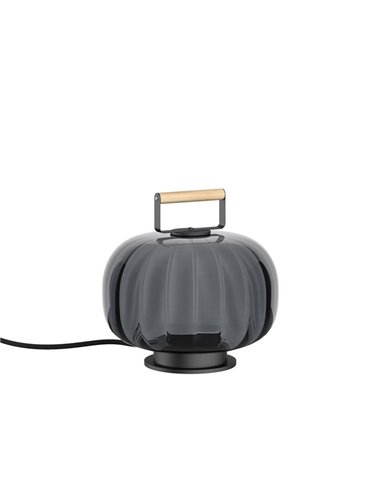 Candeeiro de mesa KRISTA LED, com pega de madeira, Ø240mm, 4W muito quente 2700K CTT, várias cores