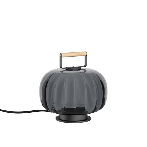 Candeeiro de mesa KRISTA LED, com pega de madeira, Ø240mm, 4W muito quente 2700K CTT, várias cores