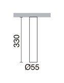 Plafón tipo foco TANIA L de 330mm de altura, verde antique, GU10, IP20