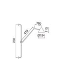 Aplique de pared LED COB tipo flexo con brazo articulado ARM M, 76cm, 5W 3000k, eficiente y moderno