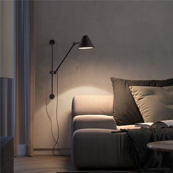 Aplique de pared LED COB tipo flexo con brazo articulado ARM M, 76cm, 5W 3000k, eficiente y moderno