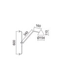 Aplique de pared LED COB tipo flexo con brazo articulado ARM S, 60cm, 5W 3000k, eficiente y moderno