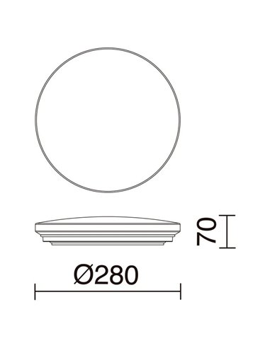 Plafón de techo LED CARME, Ø 280mm 16,5W CTT 3000K/4000K/6000K - 1870lm/2270lm/2110lm, matizado o blanco