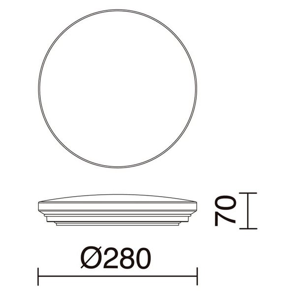 Plafón de techo LED CARME, Ø 280mm 16,5W CTT 3000K/4000K/6000K - 1870lm/2270lm/2110lm, matizado o blanco
