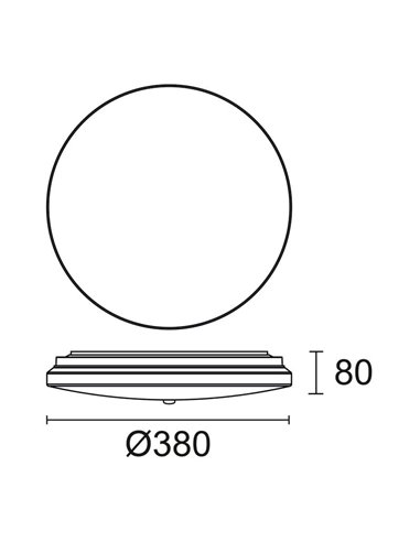 Plafón de techo LED con sensor de luz diurna y de movimiento CARME, Ø380mm 127,5W CTT 3000K/4000K/6000K - 2730lm/3330lm, matizad