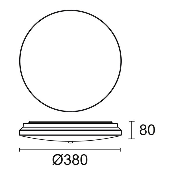 Plafón de techo LED con sensor de luz diurna y de movimiento CARME, Ø380mm 127,5W CTT 3000K/4000K/6000K - 2730lm/3330lm, matizad