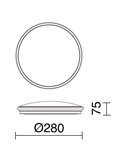 Plafonnier LED CARME, Ø 280 mm 16,5 W CTT 3000 K/4000 K/6000 K - 1870 lm/2270 lm/2110 lm, teinté ou blanc