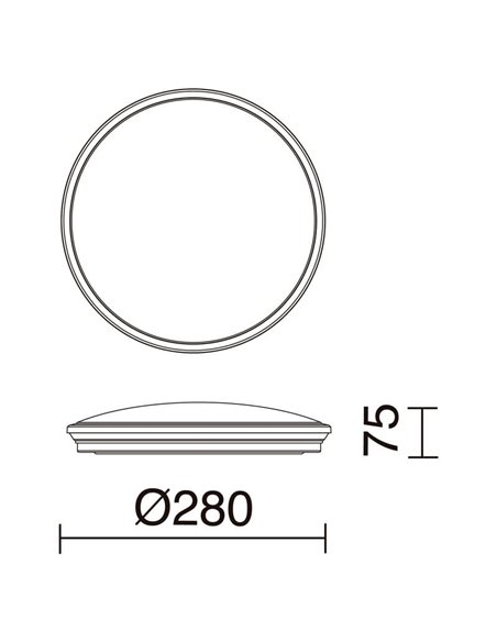 Plafonnier LED CARME, Ø 280 mm 16,5 W CTT 3000 K/4000 K/6000 K - 1870 lm/2270 lm/2110 lm, teinté ou blanc