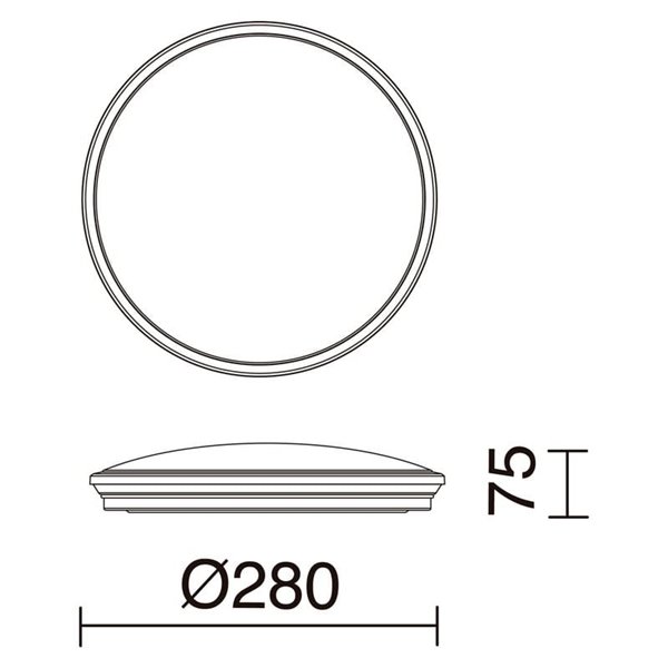 Luminária de teto LED CARME, Ø 280mm 16,5W CTT 3000K/4000K/6000K - 1870lm/2270lm/2110lm, fumê ou branco