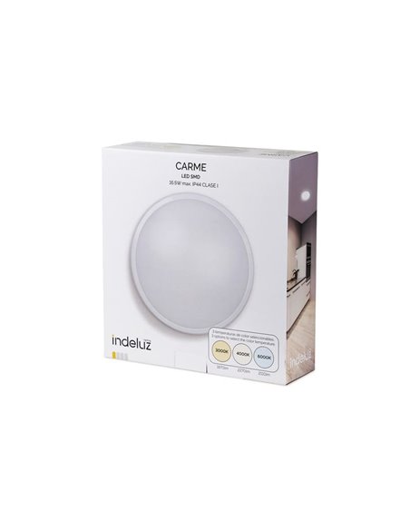 Plafonnier LED CARME, Ø 280 mm 16,5 W CTT 3000 K/4000 K/6000 K - 1870 lm/2270 lm/2110 lm, teinté ou blanc