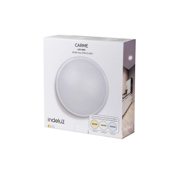 Plafón de techo LED CARME, Ø 280mm 16,5W CTT 3000K/4000K/6000K - 1870lm/2270lm/2110lm, matizado o blanco