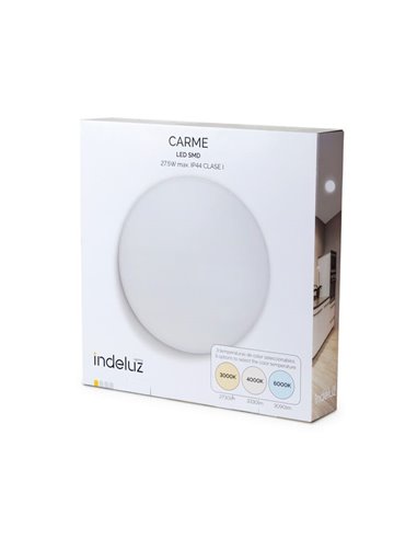 Plafón de techo LED CARME, Ø 380mm 27,5W CTT 3000K/4000K/6000K - 2730lm/3330lm/3090lm, matizado o blanco