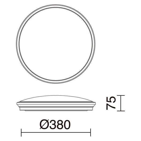 Plafón de techo LED CARME, Ø 380mm 27,5W CTT 3000K/4000K/6000K - 2730lm/3330lm/3090lm, matizado o blanco