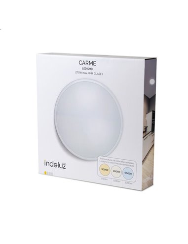 Luminária de teto LED CARME, Ø 380mm 27,5W CTT 3000K/4000K/6000K - 2730lm/3330lm/3090lm, fumê ou branco