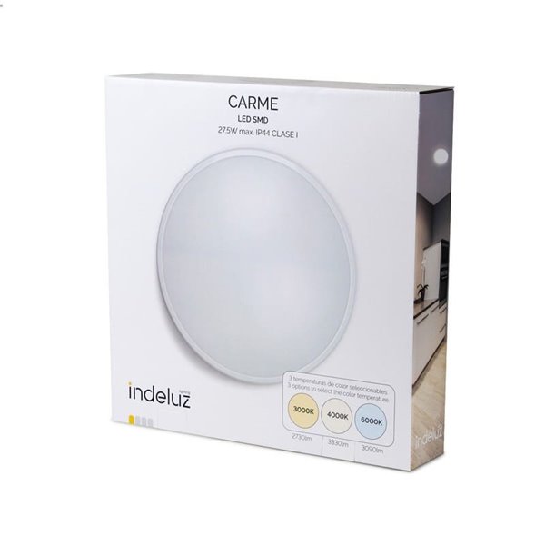 Plafonnier LED CARME, Ø 380 mm 27,5 W CTT 3000 K/4000 K/6000 K - 2730 lm/3330 lm/3090 lm, teinté ou blanc