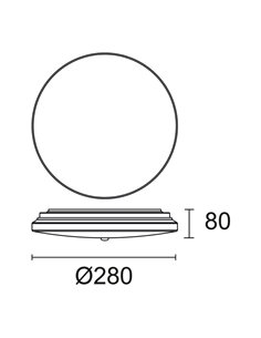 Plafón de techo LED con sensor de luz diurna y de movimiento CARME, Ø280mm 16,5W CTT 3000K/4000K/6000K - 1870lm/2270lm/2110lm, m 2