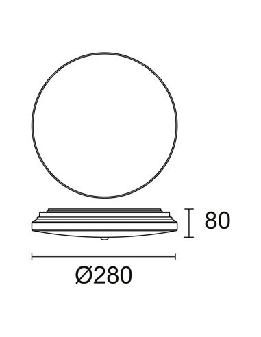 Plafón de techo LED con sensor de luz diurna y de movimiento CARME, Ø280mm 16,5W CTT 3000K/4000K/6000K - 1870lm/2270lm/2110lm, m