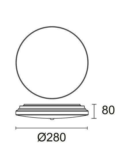 Plafón de techo LED con sensor de luz diurna y de movimiento CARME, Ø280mm 16,5W CTT 3000K/4000K/6000K - 1870lm/2270lm/2110lm, m