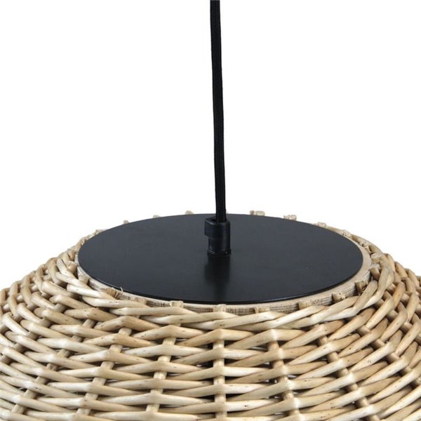 Suspension NATURAL S, Ø30cm, style rustique, osier clair/foncé, E27 15W