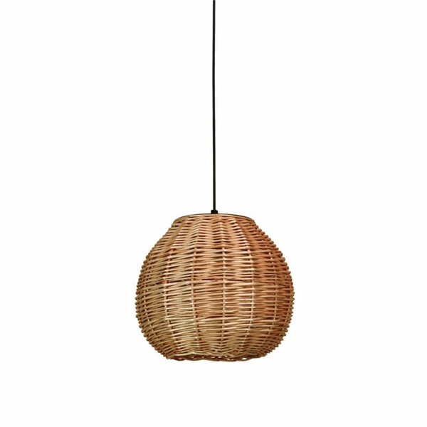 Lámpara de techo colgante NATURAL S, Ø30cm, estilo rústico, mimbre claro/oscuro, E27 15W