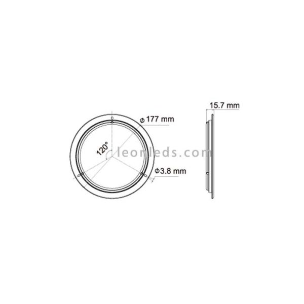 Plafon LED redondo para interior 12/24V 2590Lm para camiões ao melhor preço | Leon Iluminação LED