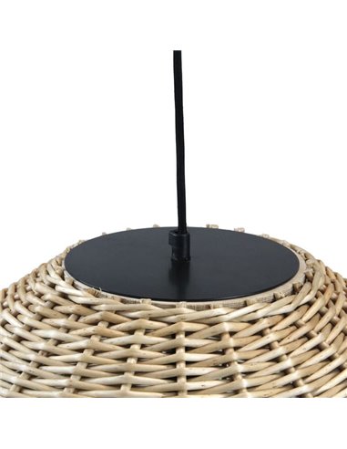 Lámpara de techo colgante NATURAL M, Ø50cm, estilo rústico, mimbre claro/oscuro, E27 15W