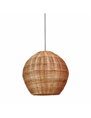 Luminária pendente NATURAL M, Ø50cm, estilo rústico, vime claro/escuro, E27 15W