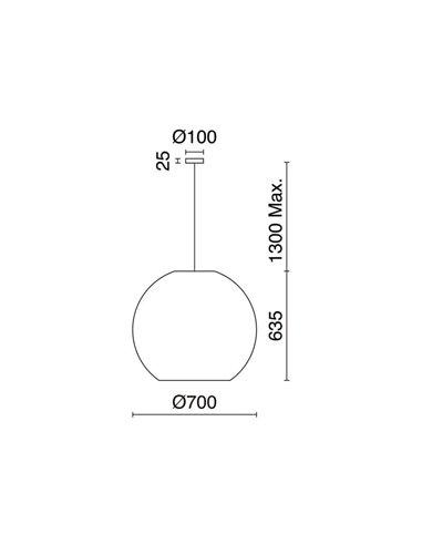 Suspension NATURAL L, Ø70cm, style rustique, osier clair/foncé, E27 15W