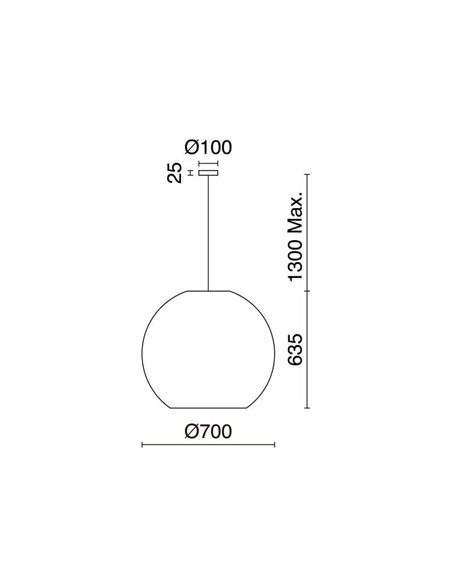 Lámpara de techo colgante NATURAL L, Ø70cm, estilo rústico, mimbre claro/oscuro, E27 15W