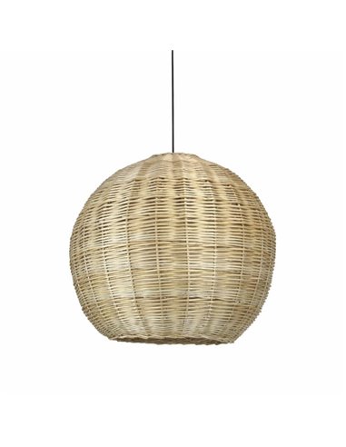 Suspension NATURAL L, Ø70cm, style rustique, osier clair/foncé, E27 15W