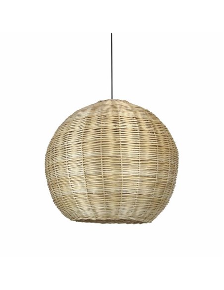 Lámpara de techo colgante NATURAL L, Ø70cm, estilo rústico, mimbre claro/oscuro, E27 15W