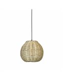 Lámpara de techo exterior colgante NATURAL S, Ø30cm, estilo rústico, mimbre claro/oscuro, E27 15W, IP65
