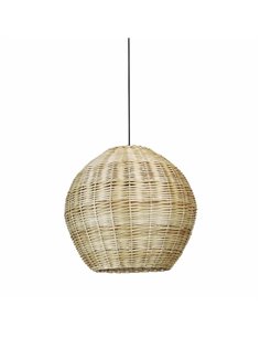 Lámpara de techo exterior colgante NATURAL M, Ø50cm, estilo rústico, mimbre claro/oscuro, E27 15W, IP65