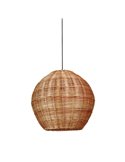 Luminária pendente de teto para exterior NATURAL M, Ø50cm, estilo rústico, vime claro/escuro, E27 15W, IP65