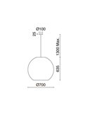 Lámpara de techo exterior colgante NATURAL L, Ø70cm, estilo rústico, mimbre claro/oscuro, E27 15W, IP65