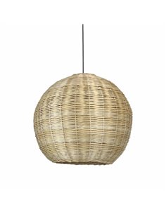 Lámpara de techo exterior colgante NATURAL L, Ø70cm, estilo rústico, mimbre claro/oscuro, E27 15W, IP65