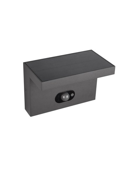 Aplique LED solar, con sensor de movimiento BLYDE 5W 700lm, 2300 - 4000K IP44 Antracita