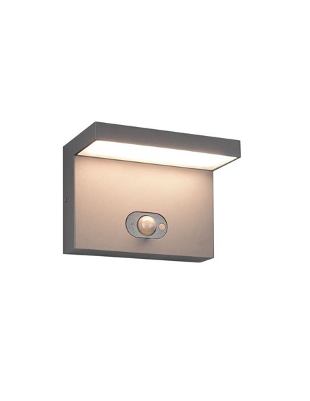 Luminária de parede LED solar BLYDE 5W 700lm com sensor de movimento, 2300-4000K IP44 antracite